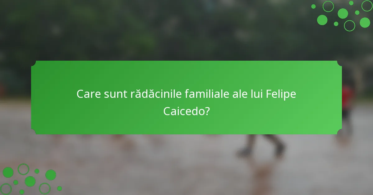Care sunt rădăcinile familiale ale lui Felipe Caicedo?
