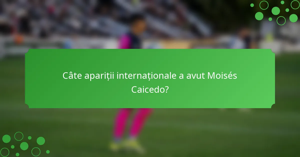 Câte apariții internaționale a avut Moisés Caicedo?