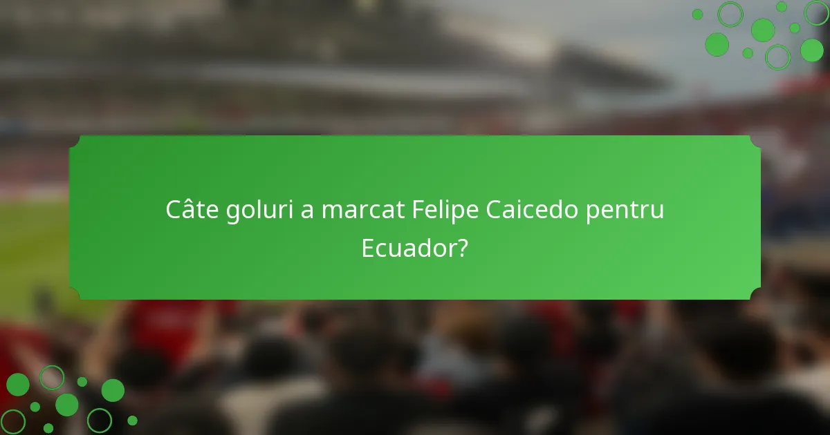 Câte goluri a marcat Felipe Caicedo pentru Ecuador?