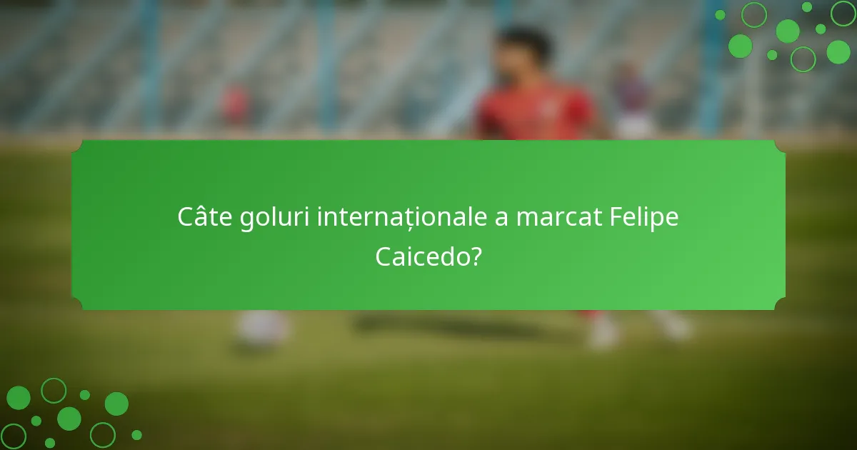 Câte goluri internaționale a marcat Felipe Caicedo?