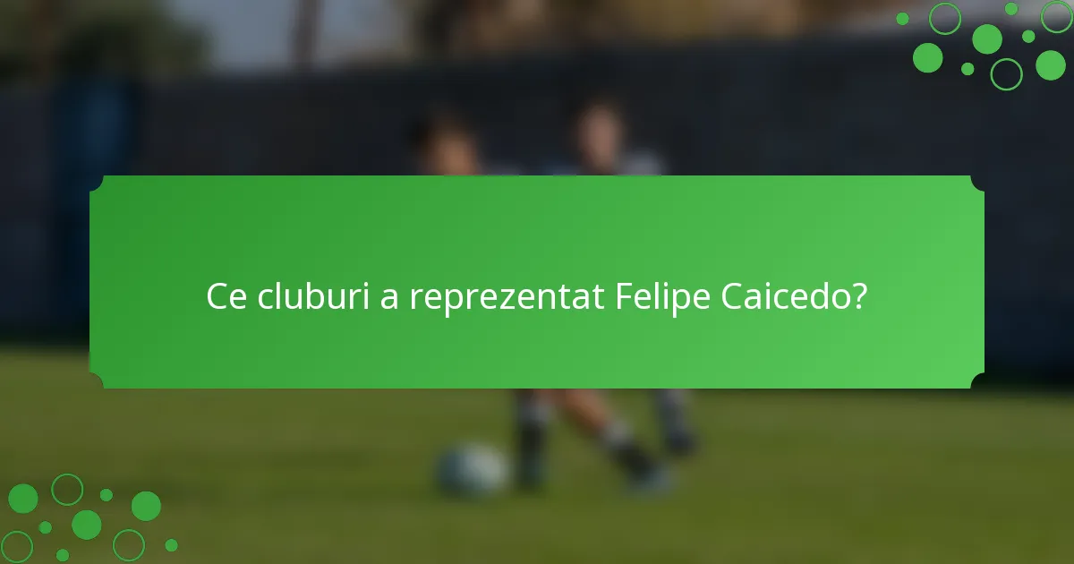 Ce cluburi a reprezentat Felipe Caicedo?